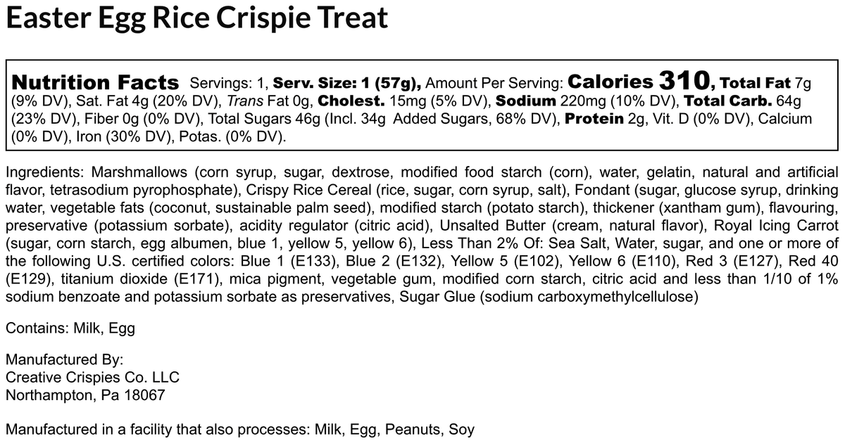Easter Egg Rice Crispie Treats 00850035099261