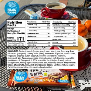 Brain Foods Wafers 13800501316242 144 ct Case
