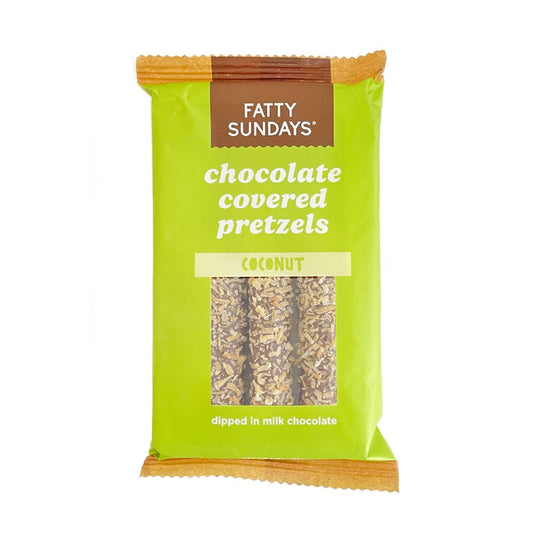 Fatty Sundays Coconut Chocolate Covered Pretzels