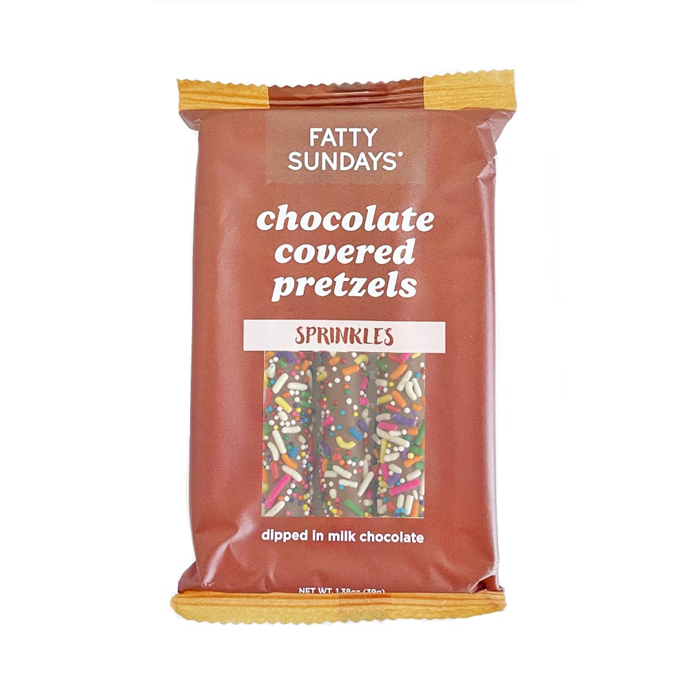 Fatty Sundays Sprinkles Chocolate Covered Pretzels