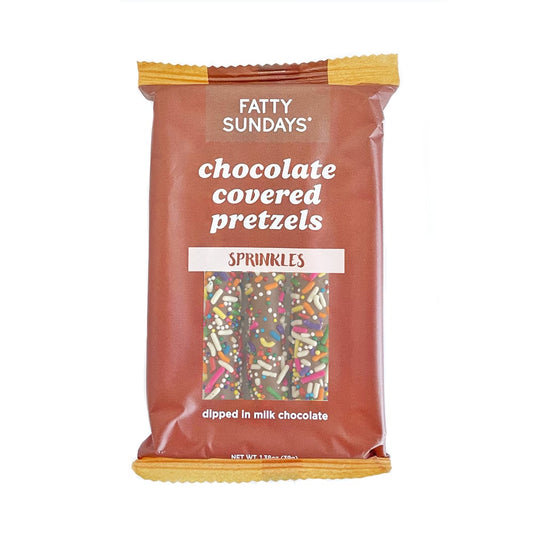 Fatty Sundays Sprinkles Chocolate Covered Pretzels
