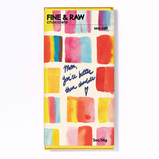 Fine & Raw Chocolate Mother's Day - 2oz Sea Salt Chocolate Bar