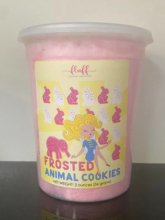 Fluff Gourmet Frosted Animal Cookies Cotton Candy