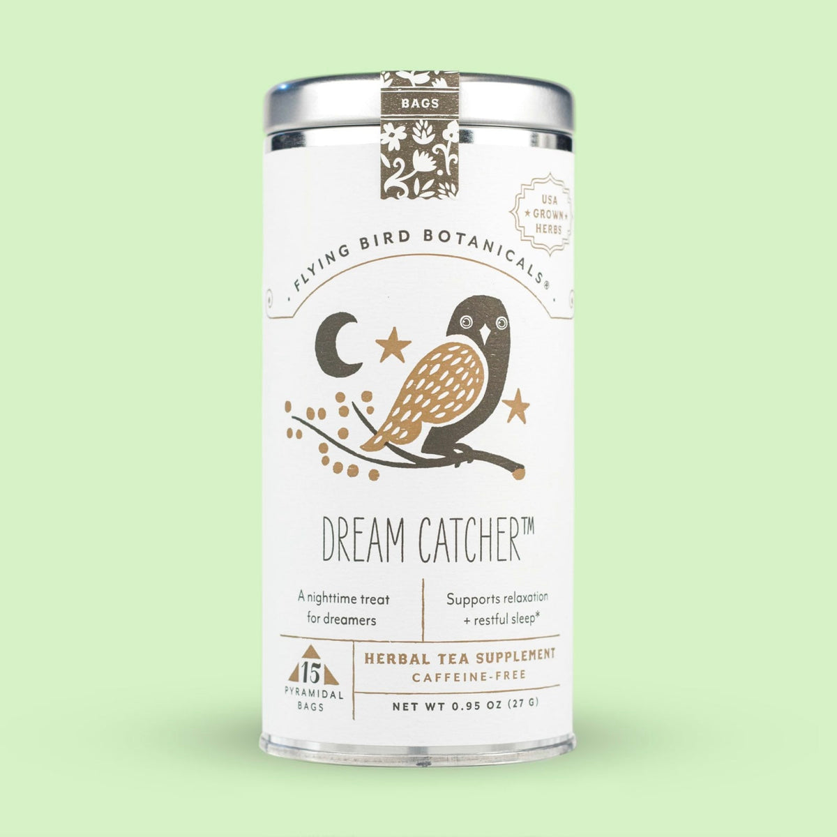 Flying Bird Botanicals Dream Catcher - 15 Tea Bag Tin