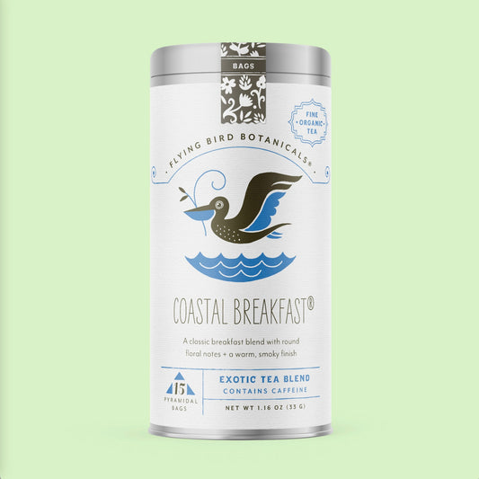 Flying Bird Botanicals Coastal Breakfast - 15 Tea Bag Tin