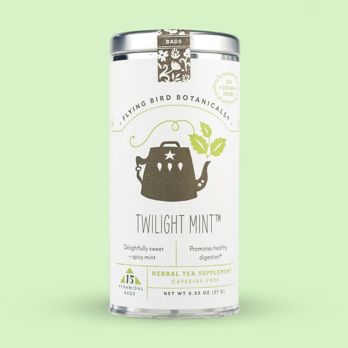 Flying Bird Botanicals Twilight Mint - 15 Tea Bag Tin