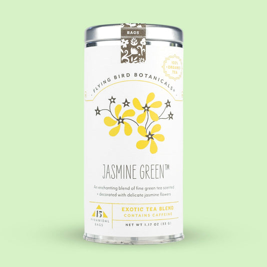 Flying Bird Botanicals Jasmine Green - 15 Tea Bag Tin