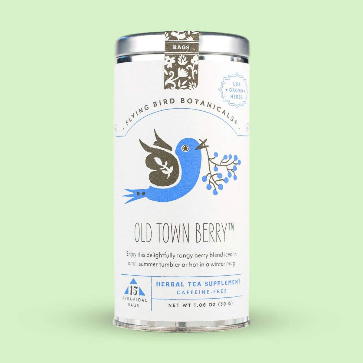 Flying Bird Botanicals Old Town Berry - 15 Tea Bag Tin