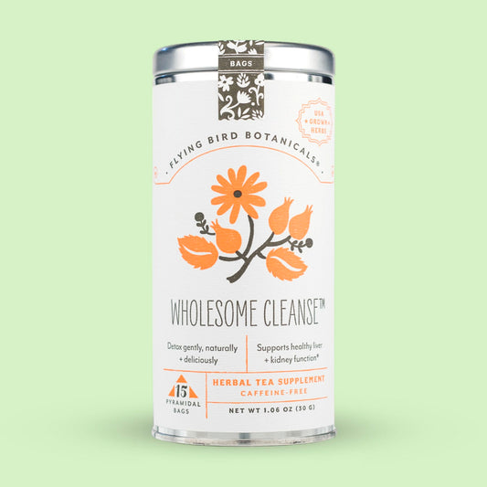 Flying Bird Botanicals Wholesome Cleanse - 15 Tea Bag Tin