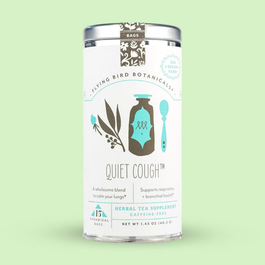 Flying Bird Botanicals Quiet Cough - 15 Tea Bag Tin
