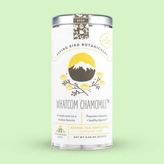 Flying Bird Botanicals Whatcom Chamomile - 15 Tea Bag Tin