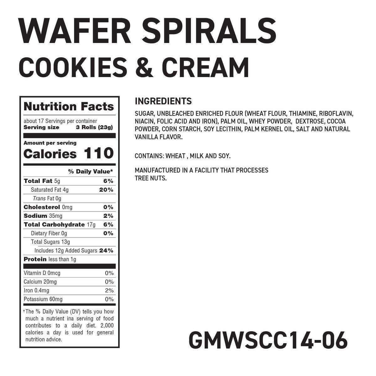 14oz Got Milk Cookies - Wafer Spirals Tin GMWSCC14-06