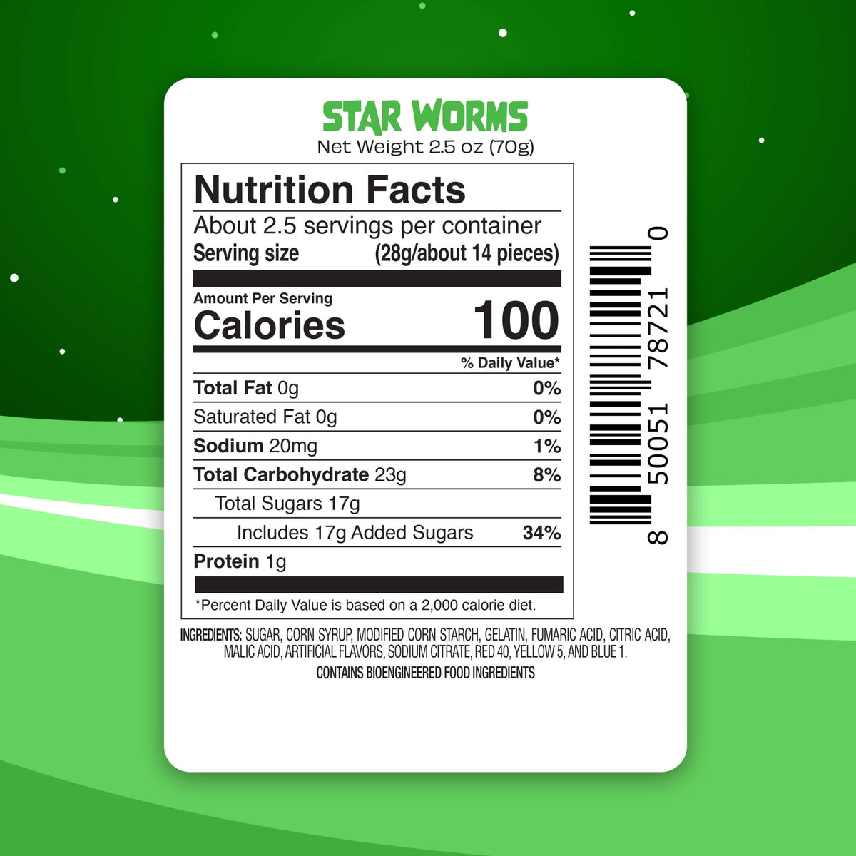 Star Worms - Freeze Dried Candy - Mini Sour Gummies UpTop_StarWorms_12