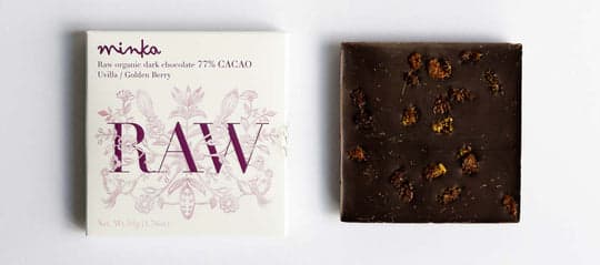 Organic Raw Chocolate Bar - 77% with Golden Berry - Raw Collection