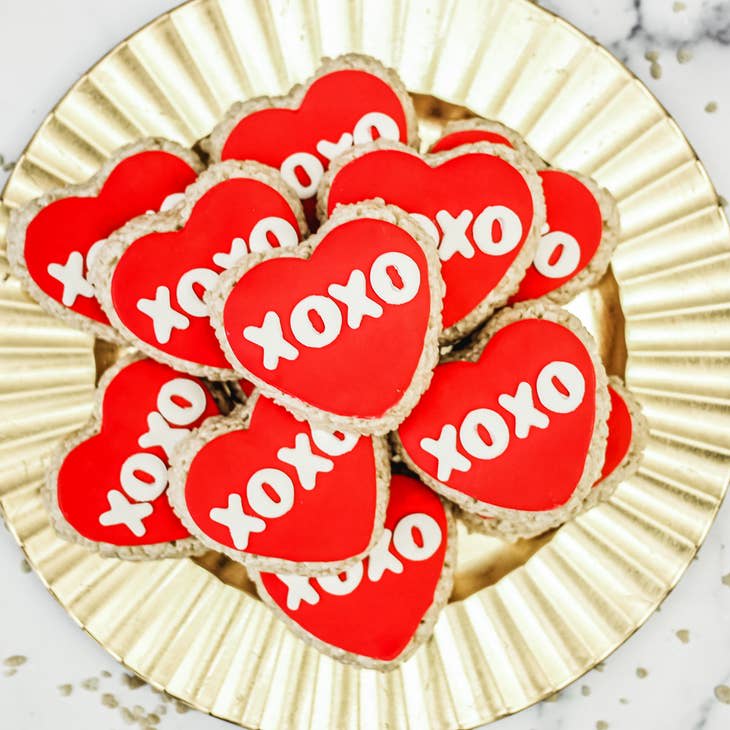 Valentine's Day Heart with Conversation Rice Crispie Treats