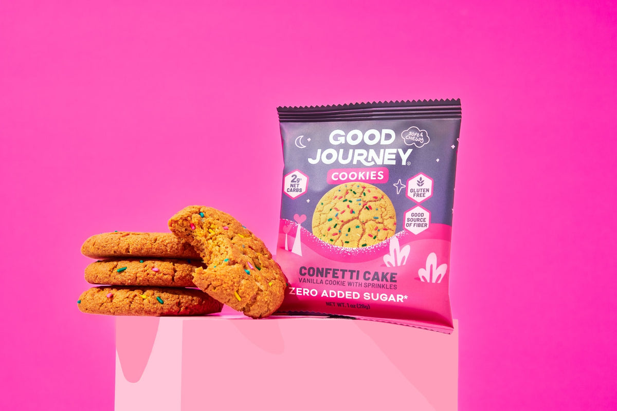 Good Journey Zero Added Sugar Cookies | Gluten Free, Low Glycemic - Confetti Cake
