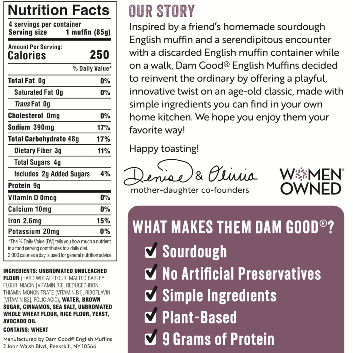 Vegan Sourdough Dam Good® English Muffins 867126000426