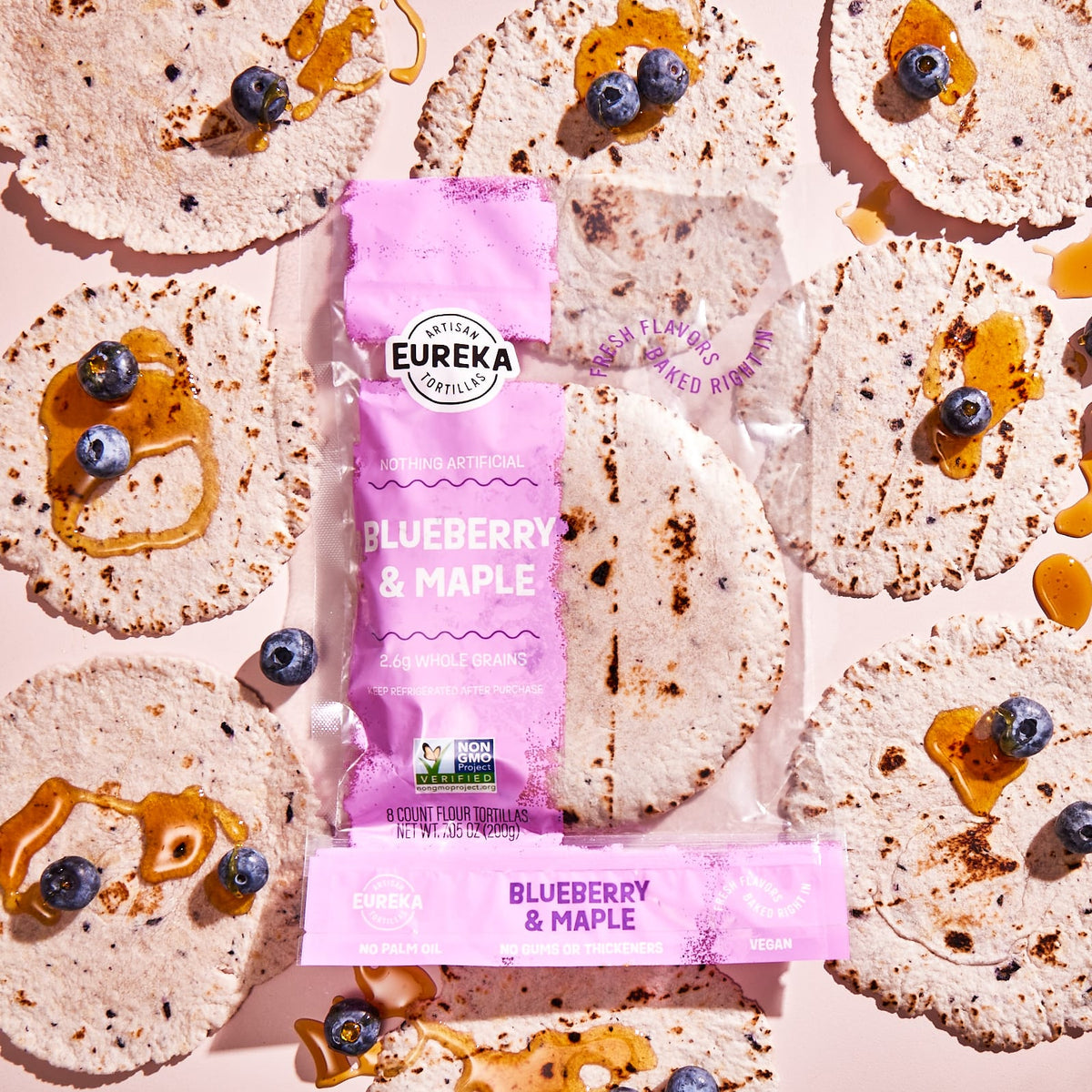 Flour Tortillas (6 inch, 8 Count) Blueberry & Maple