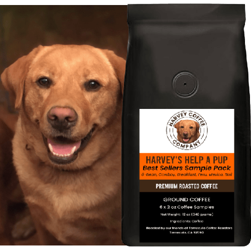 Harvey Coffee Company Harvey's "Help a Pup" Best Sellers Sample Pack (6 x 2 oz samples) - Gr