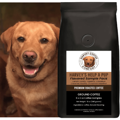 Harvey Coffee Company Harvey's "Help a Pup" Flavored Coffees Sample Pack (6 x 2 oz samples)