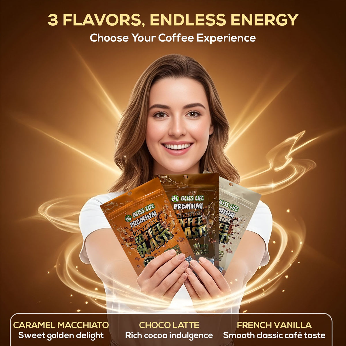 Caramel Coffee Blasts - Made with REAL Coffee - 10mg per piece 20ctchocolatte