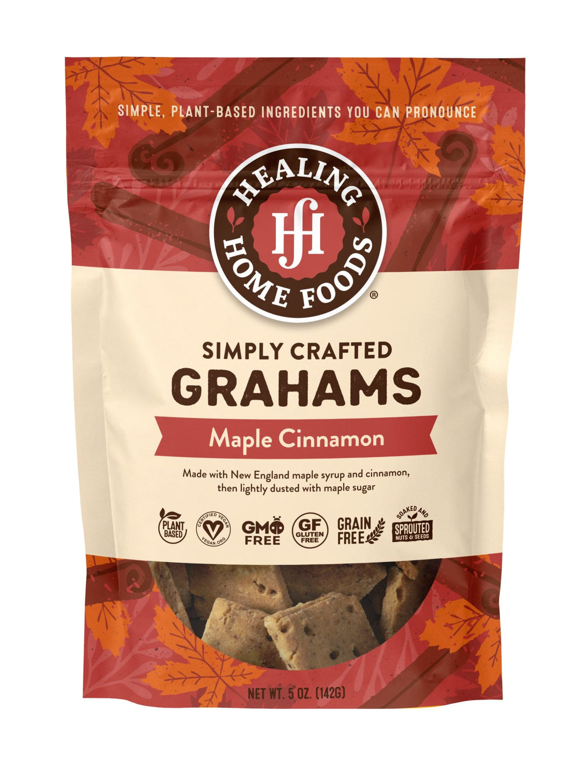 Healing Home Foods Baked Grahams, 5 oz - Maple Cinnamon