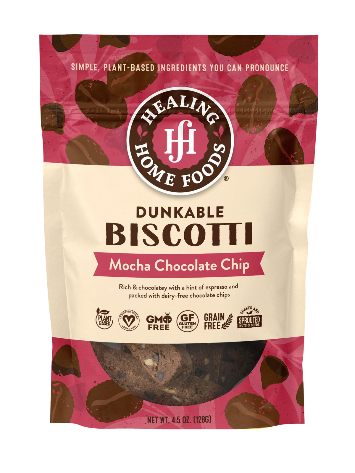 Healing Home Foods Dunkable Biscotti - 4.5 oz, Mocha