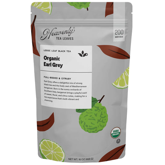 Heavenly Tea Leaves Heavenly Tea Leaves Organic Earl Grey, Bulk Loose Leaf Black Tea, 1 lb