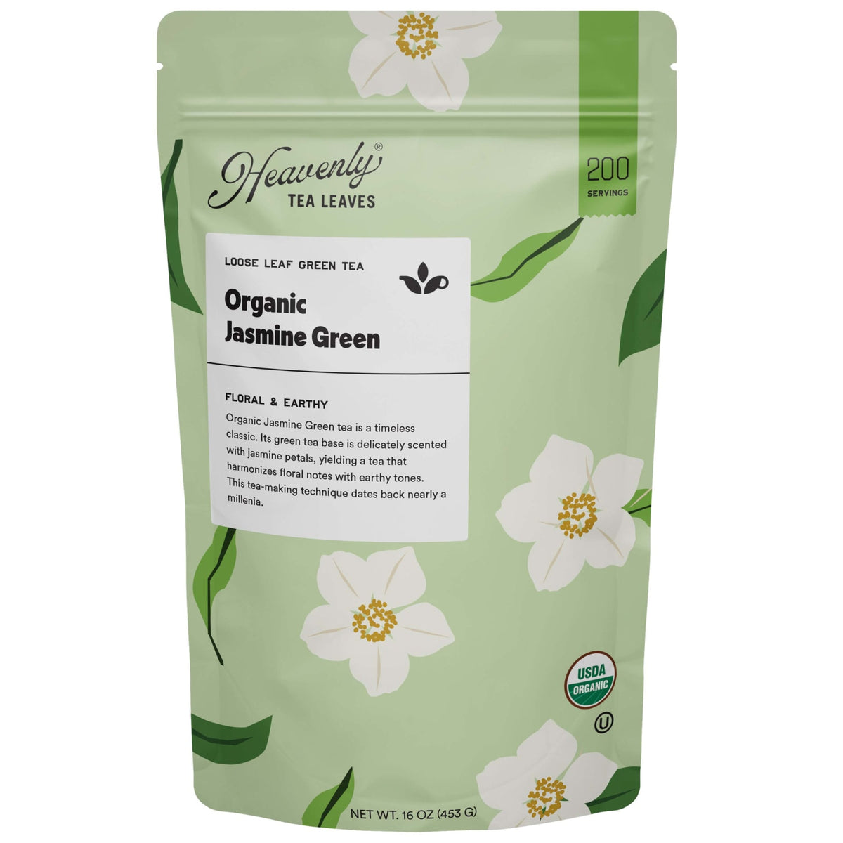 Heavenly Tea Leaves Heavenly Tea Leaves Organic Jasmine Green, Bulk Loose Leaf Green Tea