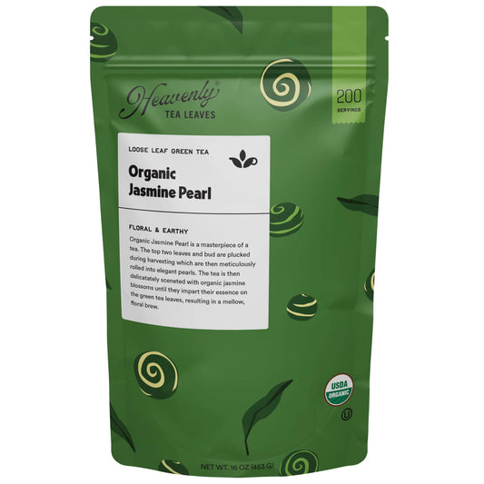 Heavenly Tea Leaves Heavenly Tea Leaves Organic Jasmine Pearl, Bulk Loose Leaf Green Tea