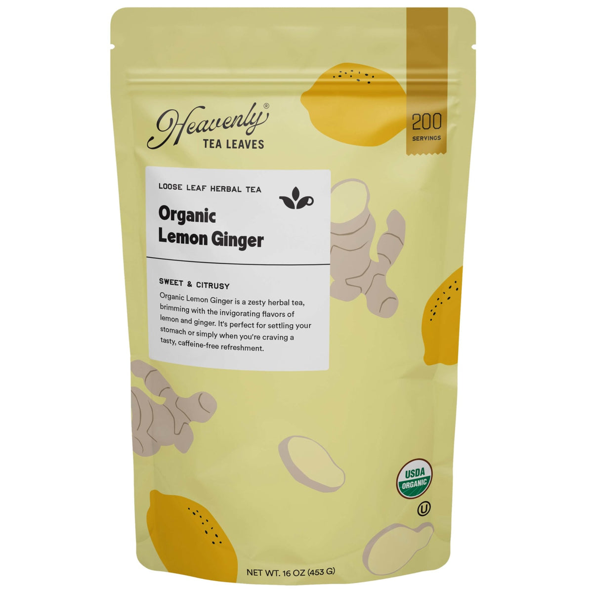 Heavenly Tea Leaves Heavenly Tea Leaves Organic Lemon Ginger, Bulk Loose Leaf Herbal Tea