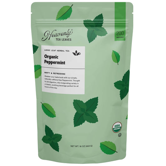Heavenly Tea Leaves Heavenly Tea Leaves Organic Peppermint, Bulk Loose Leaf Herbal Tea, 1