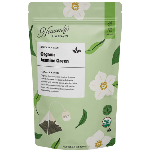 Heavenly Tea Leaves Heavenly Tea Leaves Organic Jasmine Green, Bulk Compostable Pyramid Te