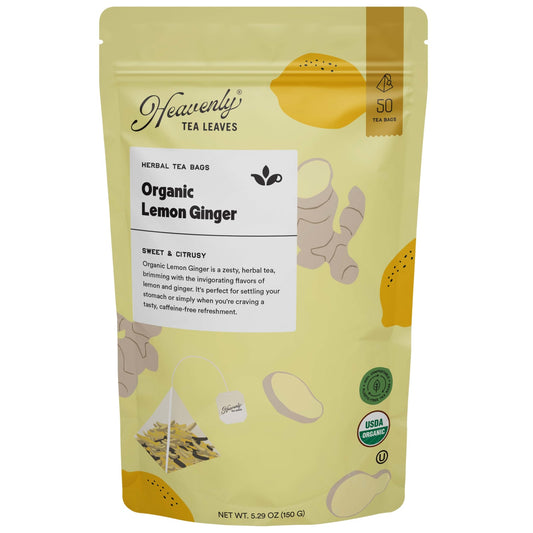 Heavenly Tea Leaves Heavenly Tea Leaves Organic Lemon Ginger, Bulk Compostable Pyramid Tea