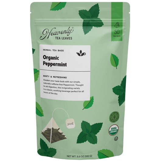 Heavenly Tea Leaves Heavenly Tea Leaves Organic Peppermint, Bulk Compostable Pyramid Tea B