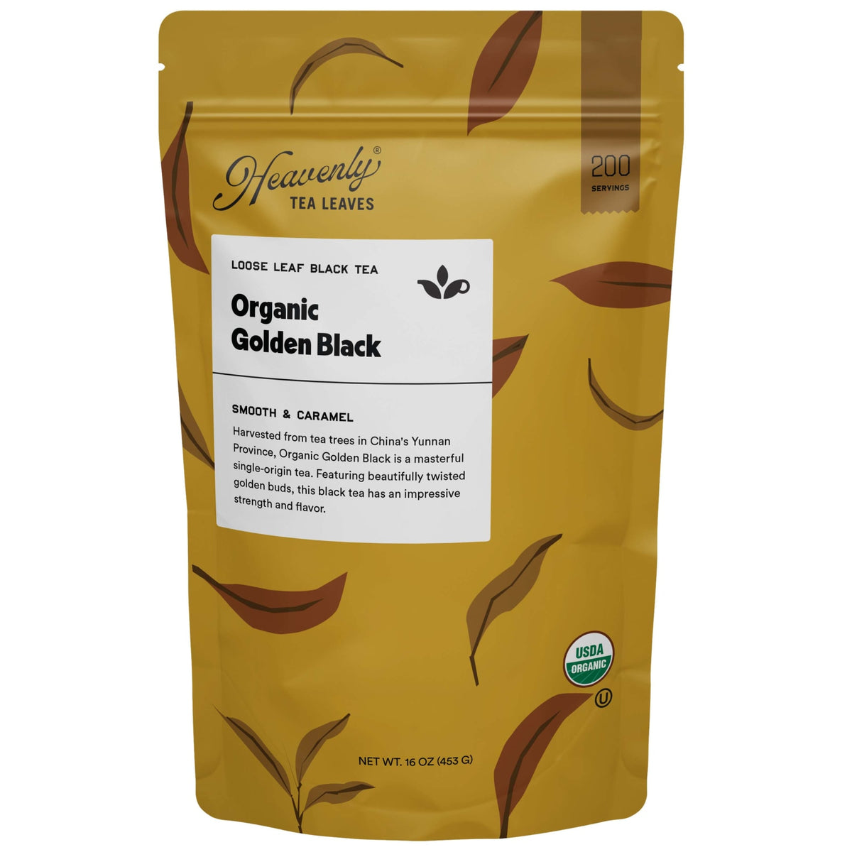 Heavenly Tea Leaves Heavenly Tea Leaves Organic Golden Black, Bulk Loose Leaf Black Tea, 1