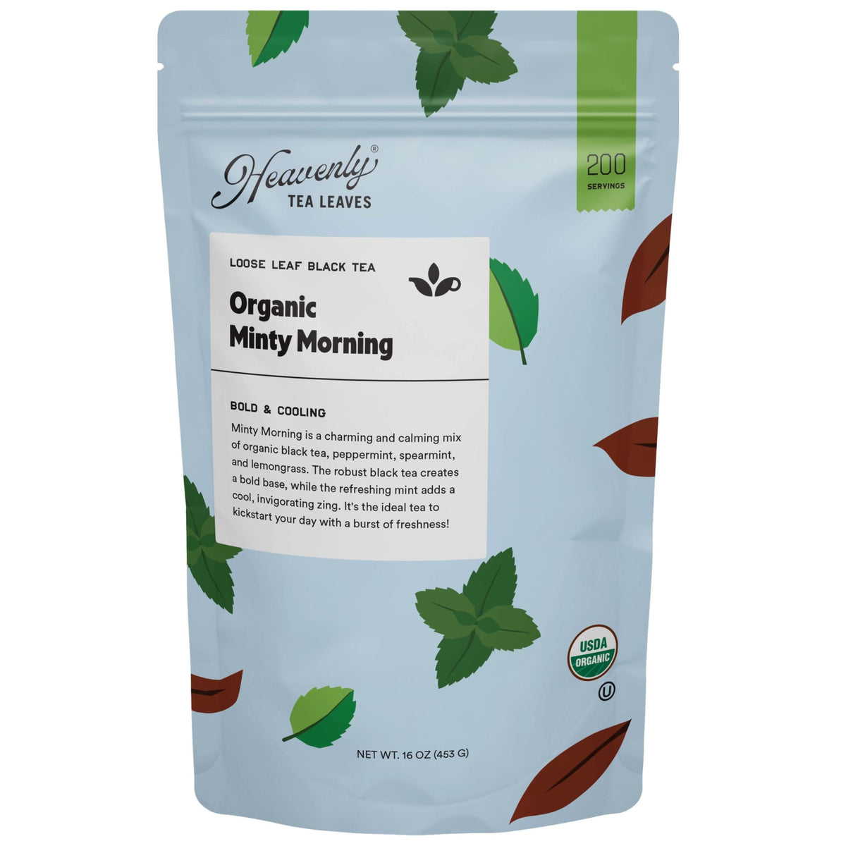 Heavenly Tea Leaves Heavenly Tea Leaves Organic Minty Morning, Bulk Loose Leaf Black Tea