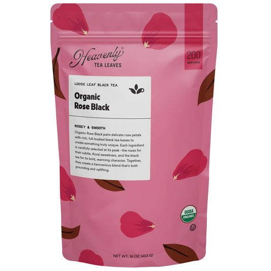 Heavenly Tea Leaves Heavenly Tea Leaves Organic Rose Black, Bulk Loose Leaf Black Tea, 1 L