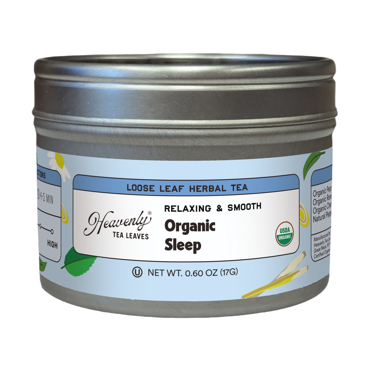 Heavenly Tea Leaves Heavenly Tea Leaves Organic Sleep, Loose Leaf Herbal Tea Tin, 0.67 oz
