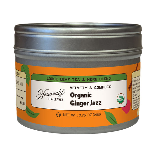 Heavenly Tea Leaves Heavenly Tea Leaves Organic Ginger Jazz, Loose Leaf Herbal Tea Tin, 0.