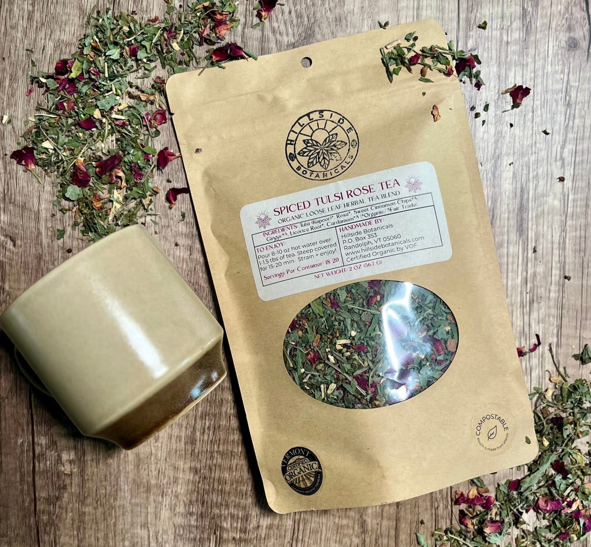 Hillside Botanicals Tea - Spiced Tulsi Rose Tea