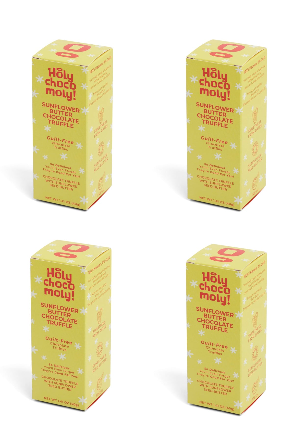 Holy Chocomoly Max Chocolate Truffle Box - 4ct Boxes - Sunflower Butter