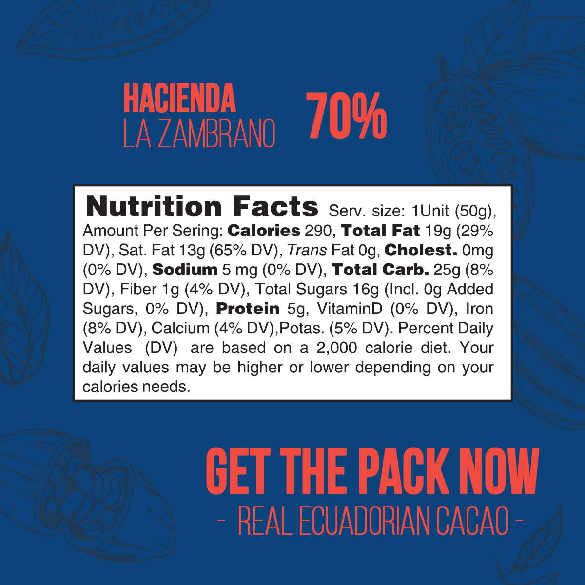 Organic Dark Chocolate 70% La Zambrano Farm - Single Origin Collection