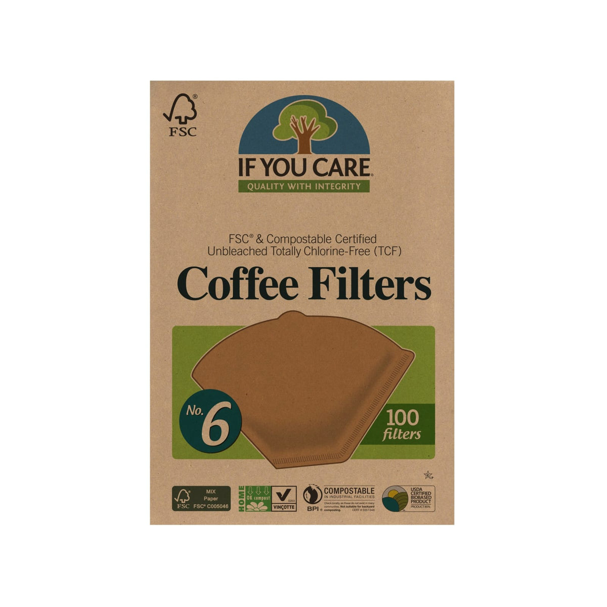 If You Care Coffee & Tea Filters - FSC CERTIFIED No. 6 COFFEE FILTERS