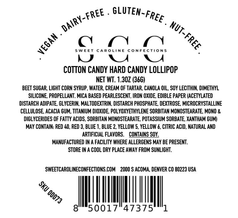 Pastel Snowflake Lollipops, Cotton Candy Flavor, 10/Case 00073
