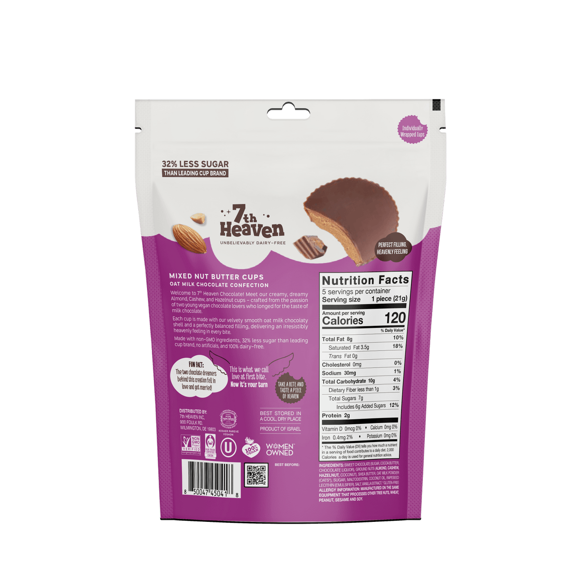 7TH HEAVEN Oat Milk Chocolate Cups; Mixed Nut Butter 3215456