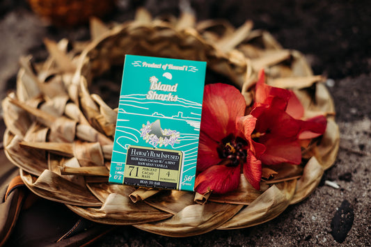 Island Sharks Chocolate Hawaii Rum Infused 71% Hawaii Grown Chocolate w/ Hawaii Vanilla