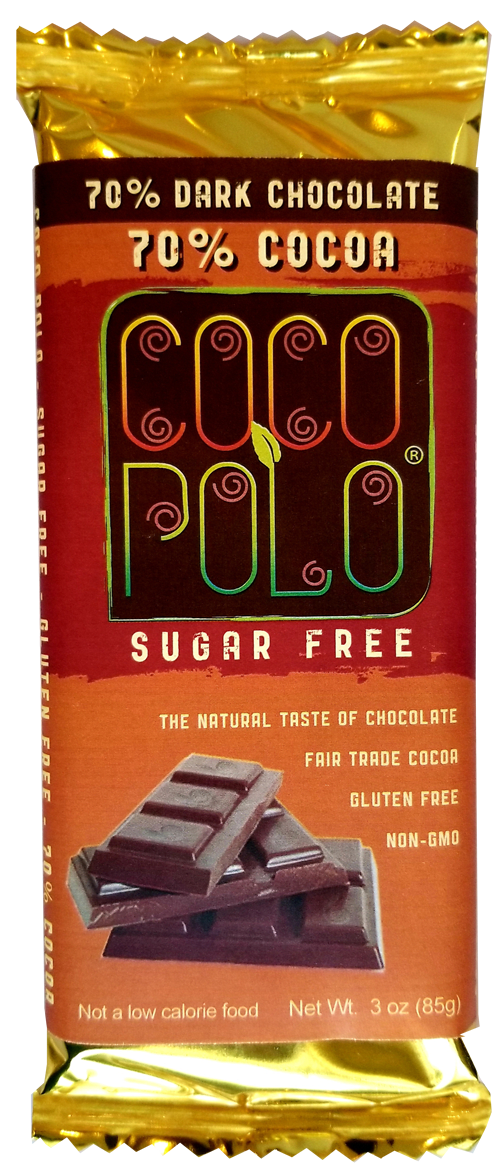 70% Cocoa Dark Chocolate, Stevia Sweetened, Sugar Free, PURE DARK 40473-4