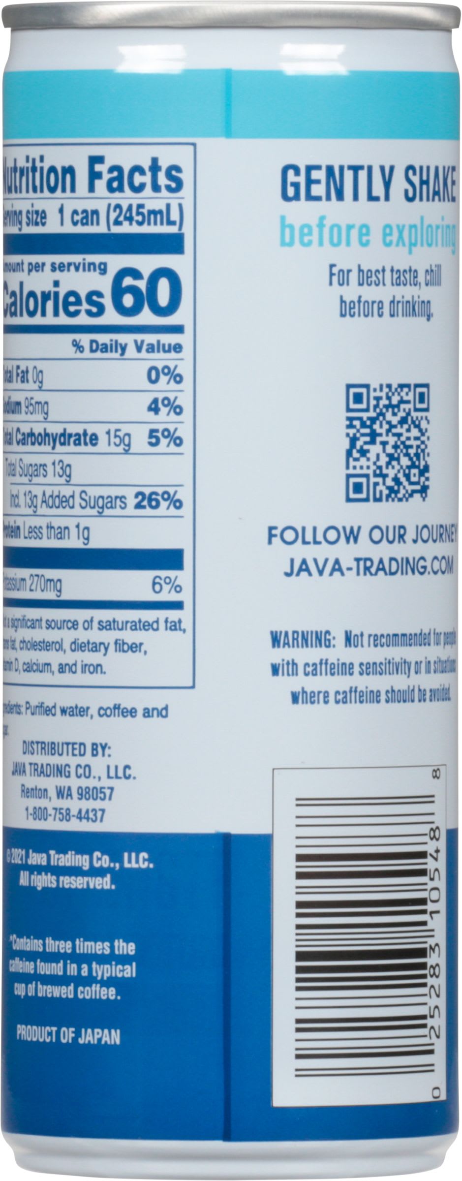Java Trading Peak 3X Strength Sweetened Iced Coffee 42010641282