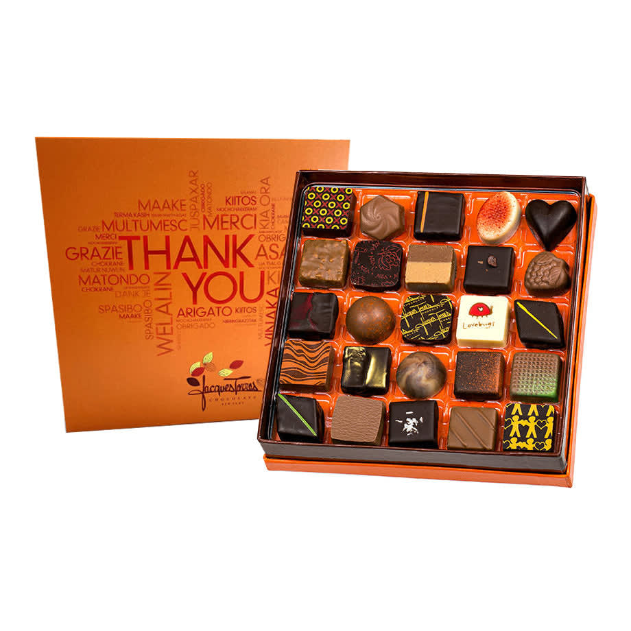 Jacques Torres Chocolate Assorted Bonbons with Thank You Sleeve - 50 pc